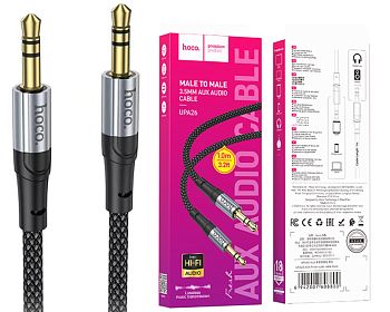 Кабель 3,5 Jack - 3,5 Jack HOCO UPA26 Fresh, 1.0м Black