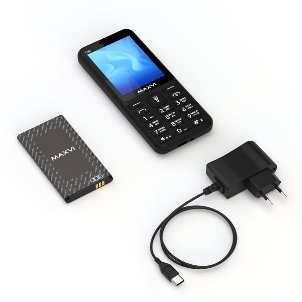 Мобильный телефон MAXVI C38, 1.77”, 2 sim-карты, 600 mAh Черный