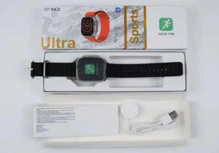 Смарт часы Watch DT NO.1 Ultra Gold с черным ремешком