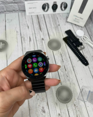 Смарт часы Watch X3 Max pro 46 мм Smart watch Premium Gt3, Black 2 ремешка