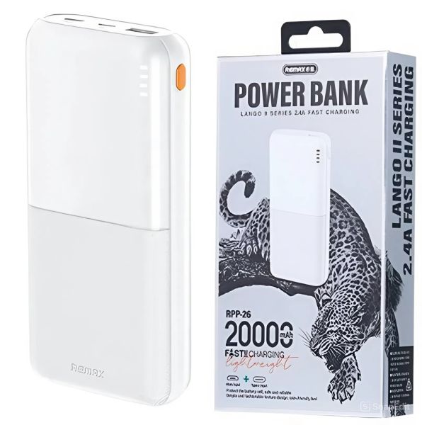 Внешний аккумулятор 20 000мАч Remax RPP-26 Lango II White