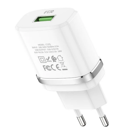 СЗУ блок 3.0A QC3.0 1USB HOCO C12Q  White