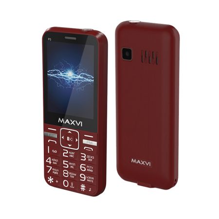 Телефон Maxvi P3 Wine Red