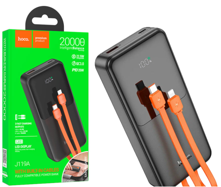 Внешний аккумулятор 20 000мАч Hoco J119A 22.5W+PD20W Black