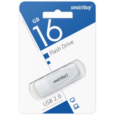  Flash USB 2.0 - 16Gb Smart Buy Scout White