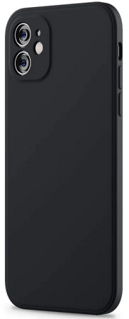 Накладка IPhone 11 черный  с микрофиброй и закрытой камерой
