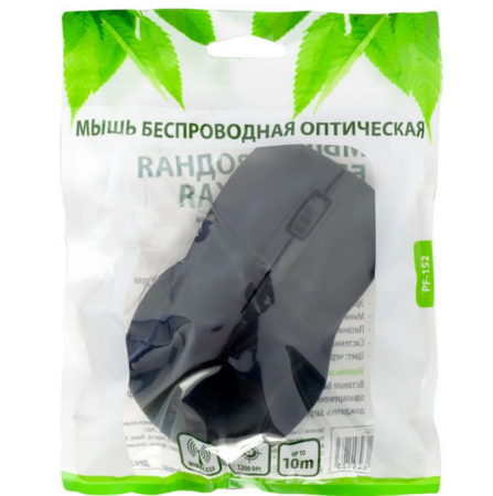 Мышь Perfeo беспроводная оптическая "DOT" 3 кнопки, 1200DPI, USB, чёрная, BULK