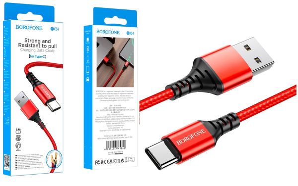 Кабель Type-C - USB 2.4A Borofone BX54 1m, Red