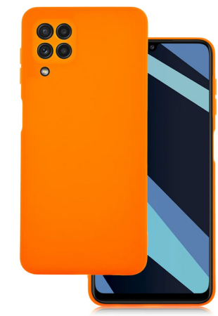 Накладка Samsung A125 A12 (2021) оранженый силикон закрытая камера