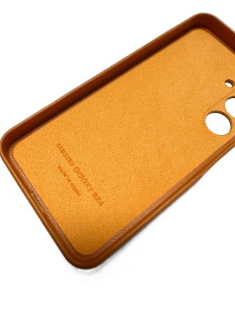 Накладка Samsung S24 коричневый с микрофиброй "под кожу"