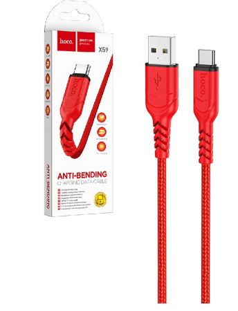 Кабель iPhone Lightning - USB 2.4A HOCO X59 1m Red
