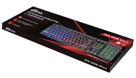 Клавиатура проводная RITMIX RKB-200 BL Black 