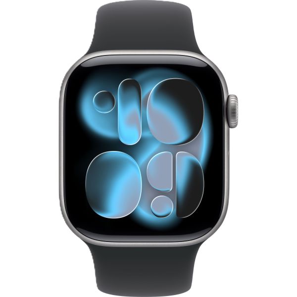 Смарт-часы Apple Watch Series 11, 46мм, корпус цвета «космический серый», спортивный ремешок чёрного цвета 