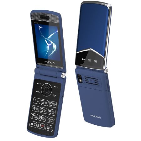 Мобильный телефон MAXVI E11ds, 2.8”, 1500 mAh Blue-Silver + Док-станция