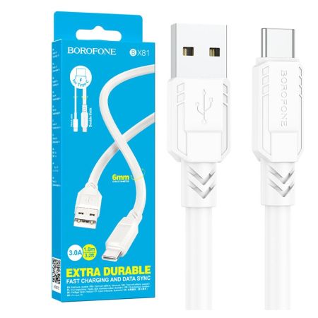 Кабель Type-C - USB 3.0A Borofone BX81 1m White