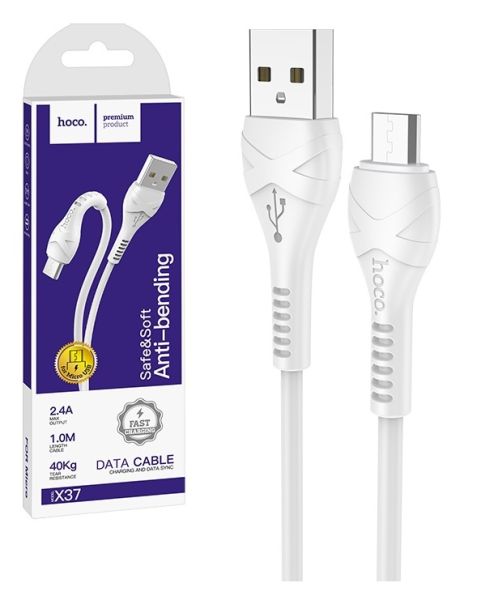 Кабель micro USB - USB 2.4A HOCO X37 1m White