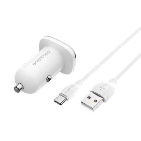 АЗУ Type-C, 2.4A 2USB, BOROFONE BZ12 White