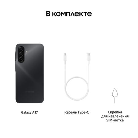 Смартфон Samsung Galaxy A17 4/128Гб, Global, Dual nano sim Black