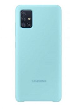 Накладка Samsung A015 silicone case небесно-голубая