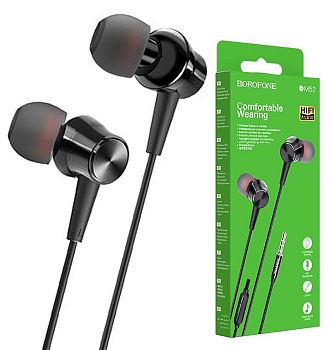 Наушники Borofone BM52 Revering wired, Jack 3.5мм, 1.2 м, чёрный 