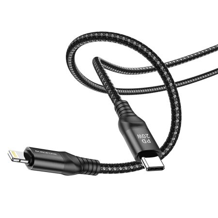 Кабель iPhone Lightning - Type-C 2.4A Borofone BX56 1m, 20W Black