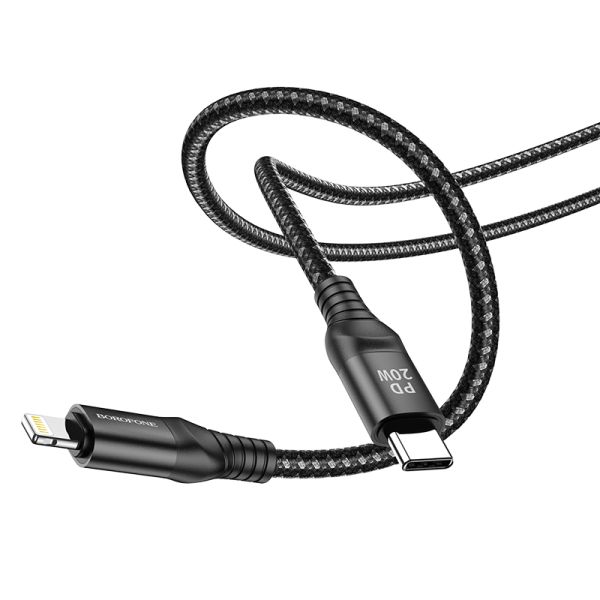 Кабель iPhone Lightning - Type-C 2.4A Borofone BX56 1m, 20W Black