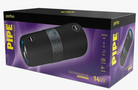 Портативная акустика Perfeo "PIPE" 14W, EQ,USB, microSD, AUX, FM, MIC, TWS 