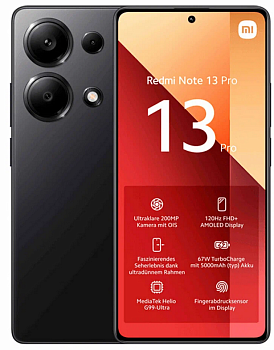 Смартфон Xiaomi Redmi Note 13 pro 4G 12/256Гб Global, Dual nano SIM, Midnight Black