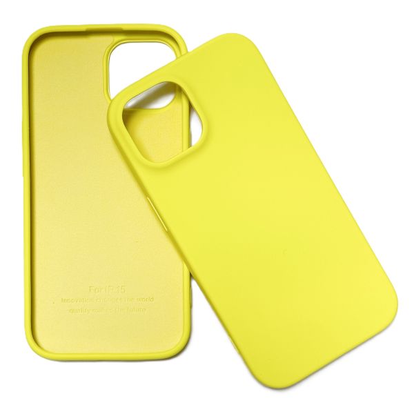 Накладка IPhone 15 лимонный с микрофиброй