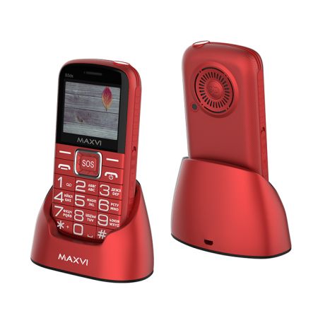 Мобильный телефон MAXVI B5ds up, 2.0”, 1600 mAh Красный+Док-станция