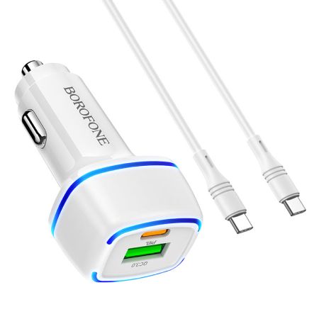 АЗУ Type-C to Type-C 3A,20W Borofone BZ14A Borofone White