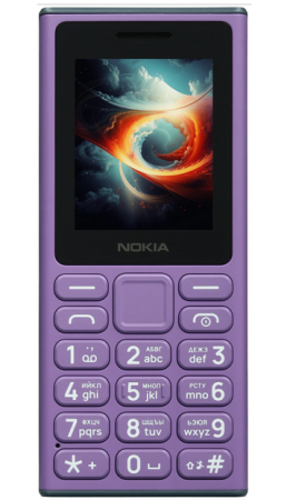 Мобильный телефон Nokia 108 (2024) DS, 2 SIM, экран 2", 1000 мА*ч Фиолетовый