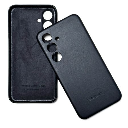Накладка Samsung S24 черный с микрофиброй "под кожу"