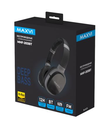 Беспроводные наушники Bluetooth Maxvi MHF-203BT Black