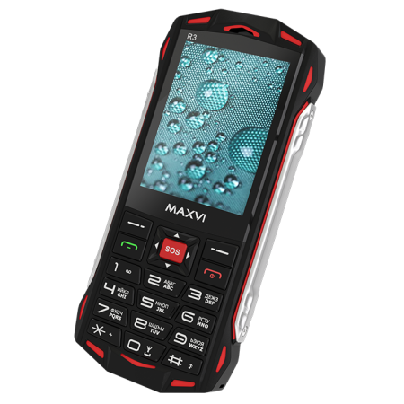 Мобильный телефон MAXVI R3, 2.8”, IP68,1800 mAh, Powerbank, Красный