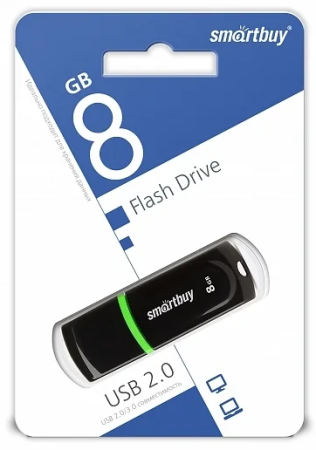 Flash USB 2.0 - 8Gb SmartBuy Paean Black