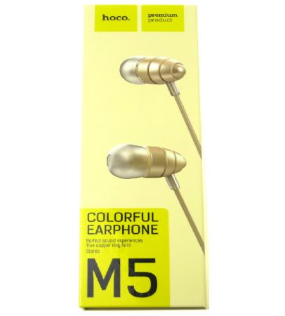 Наушники Hoco M5 Colorful Earphone Gold