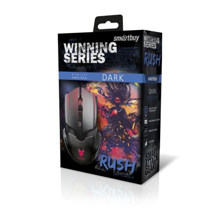 Мышь беспроводная SmartBuy 733 RUSH Dark черная (SBM-733AGG-K)