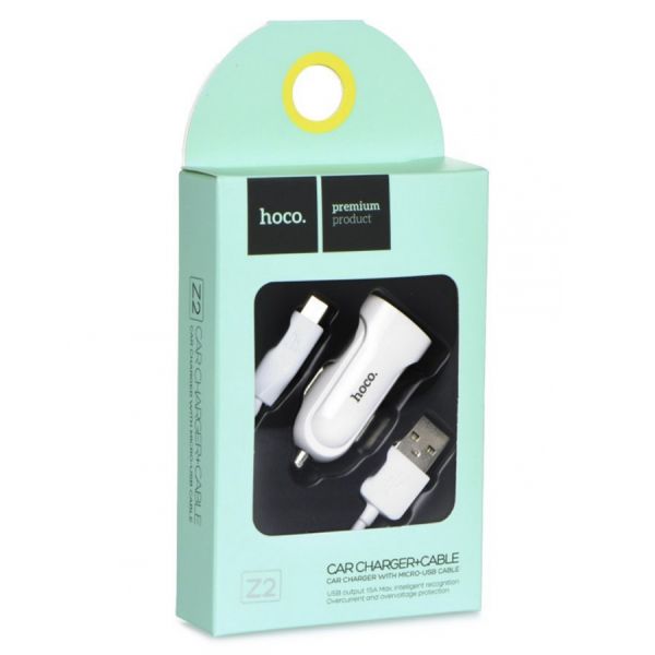 АЗУ micro 1.5A 1USB Hoco Z2 White