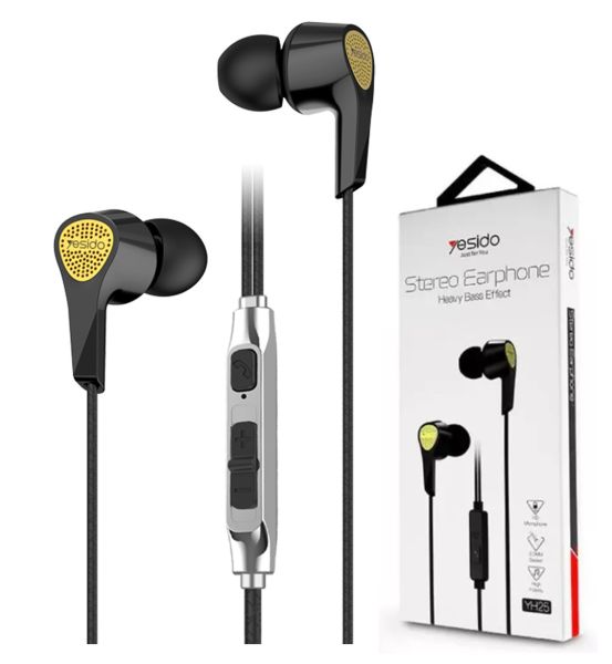 Наушники Yesido YH-25, Jack 3.5мм, 1.2 м, чёрный 