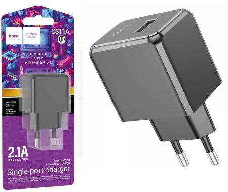 СЗУ блок 2.1A, 10.5W, 1USB Hoco CS11A Ocean 1m Black