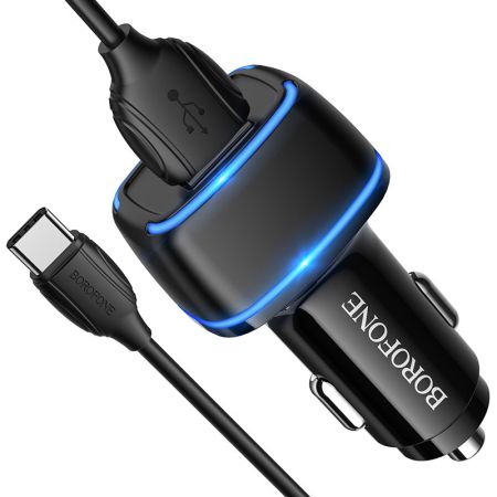 АЗУ Type-C to 2USB, 2.4ABorofone BZ14 Max Borofone Black