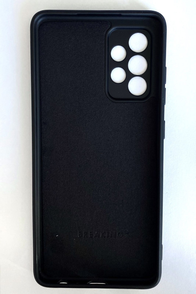 Накладка Samsung A525 / A52 (2021) черный с микрофиброй и закрытой камерой