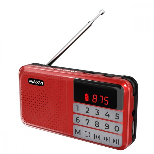 Радио FM-приемник Maxvi PR-02 Red