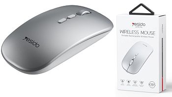 Мышь беспроводная Yesido, KB15, оптическая серебряный