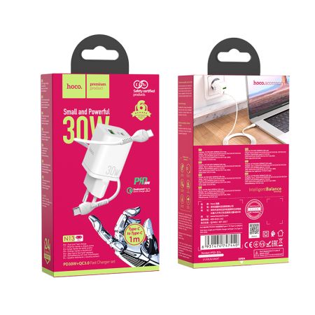 СЗУ Type-c 30W HOCO N13 White