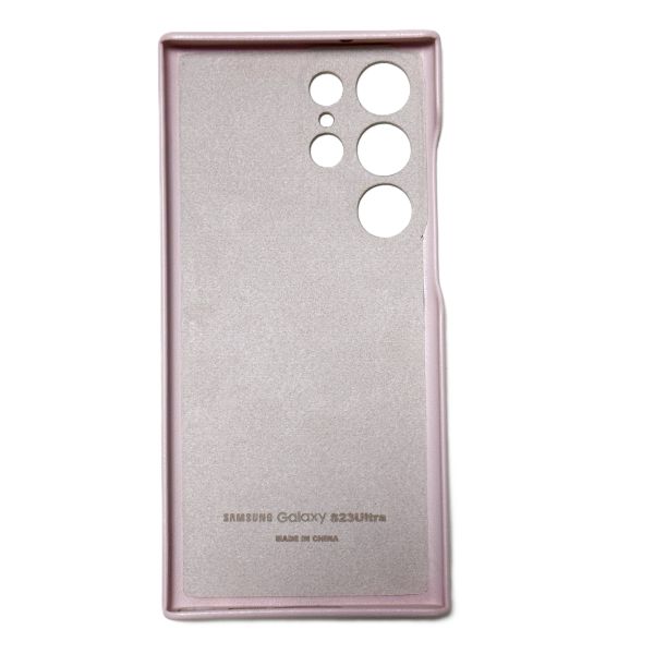 Накладка Samsung S23 Ultra розовый с микрофиброй "под кожу"