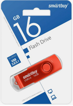 Flash USB 3.0 - 16Gb SmartBuy Twist Red
