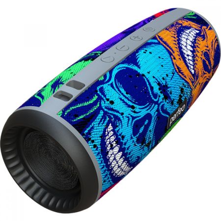 Колонка Perfeo SKULLS  FM, microSD, USB, AUX, мощность 12Вт, 2600mAh, граффити черепа