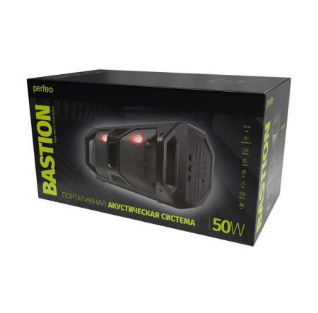 Портативная акустика Perfeo "BASTION" 50W, EQ,USB, microSD, AUX, FM, MIC, TWS 